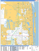 West Palm Beach  Wall Map Basic Style